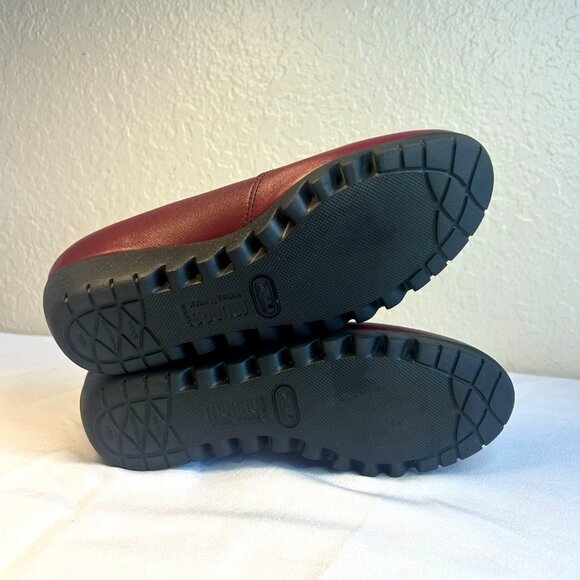 Munro Wedge Sz 7 Burgundy Leather Round Toe Walking Slip On Side Zipper - Picture 4 of 8